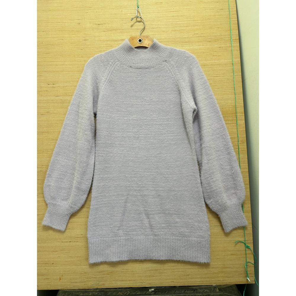 Mi Ami for Francescas Lavender Fuzzy Mock Neck Balloon Sleeve Dress Small‎